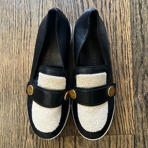 Stella McCartney Black Shearling Binx Platform Slip-On Sneakers Size 36 eu